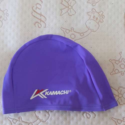 全新紫色Kamachi泳帽 游水泳帽 有彈性尼龍泳帽 Swimming Cap