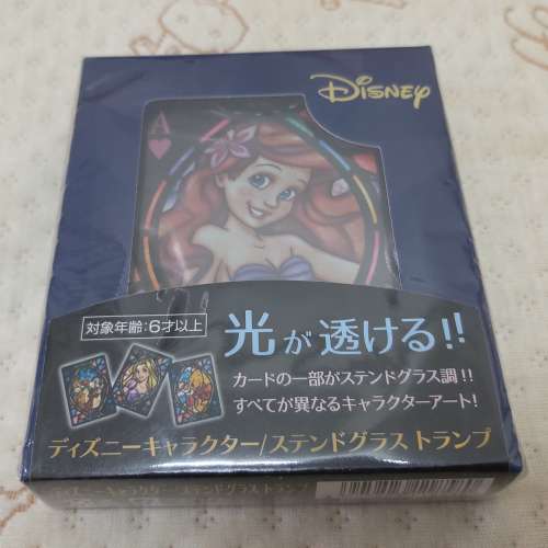 全新Disney撲克牌 啤牌 日本迪士尼經典角色彩繪玻璃透光撲克牌 Disney Character S...