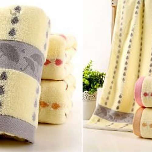 雨點小傘純棉毛巾 雨傘 面巾 手巾 長毛巾 浴巾 沙灘毛巾 洗面巾 運動毛巾 吸水毛巾...