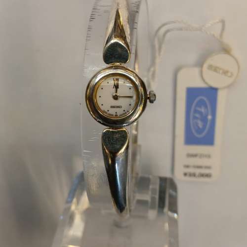 Vintage 全新Seiko 1E20-0070 Sterling Silver 925 Lady's Quartz Bangle Watch
