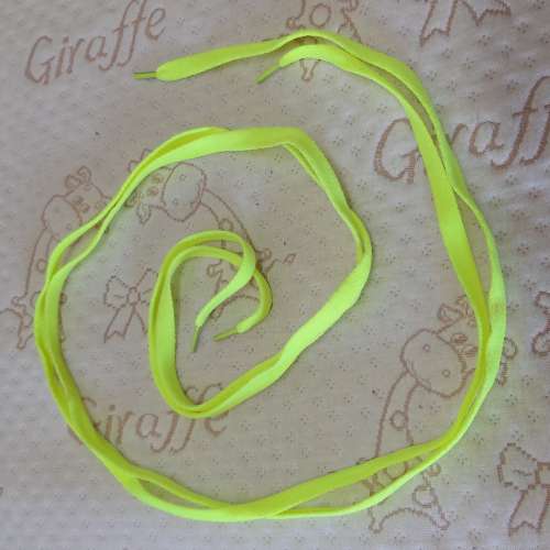 全新螢光黃長鞋帶一對 繩 彈力鞋帶 綁帶 Thick Laces