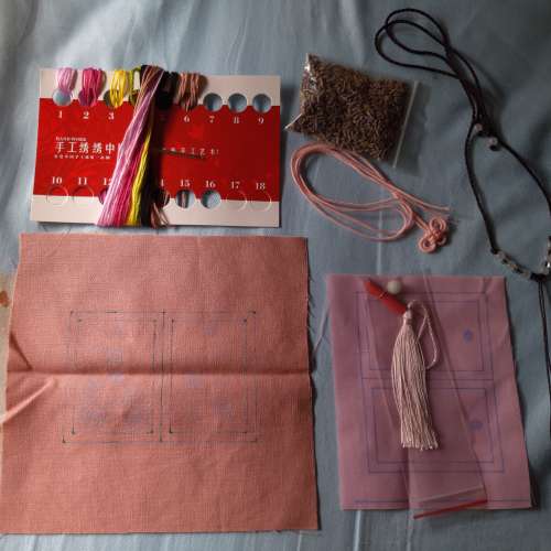 全新結緣御守手工刺繡DIY 刺繡材料包 護身符 御守刺繡diy材料包