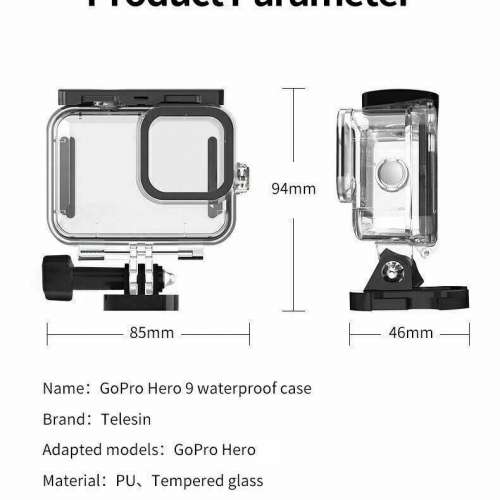 TELESIN Professional 45M Diving Waterproof Case For GoPro Hero13 Black - 潛水...