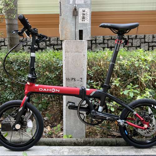 頭柱內摺版 DAHON K3 PLUS 9速 16吋 碟剎 鋁合金 折叠車 送水架前後蛙燈叮叮