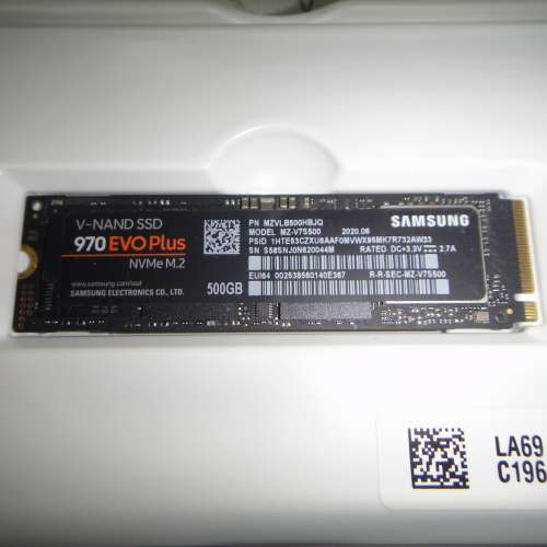 Samsung 三星 970 EVO M.2 NVMe SSD 500GB