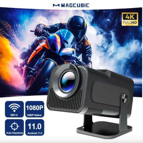 Magcubic Mini Projector (Compact Design), 4k Projector, Dual Wifi, Bluetooth