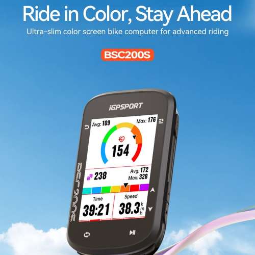 100%New iGPSPORT BSC200S Ultra-slim Color Screen Bike Computer