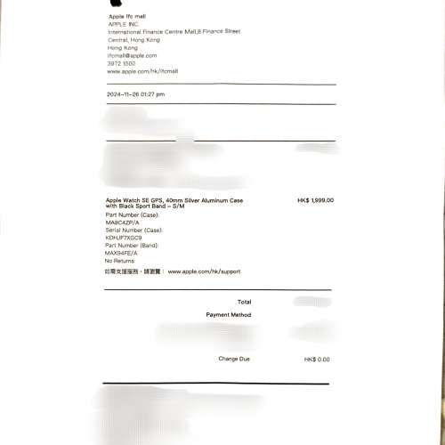 全新 APPLE Watch SE(Gen2)40mm Silver  有單有保護.$1600.