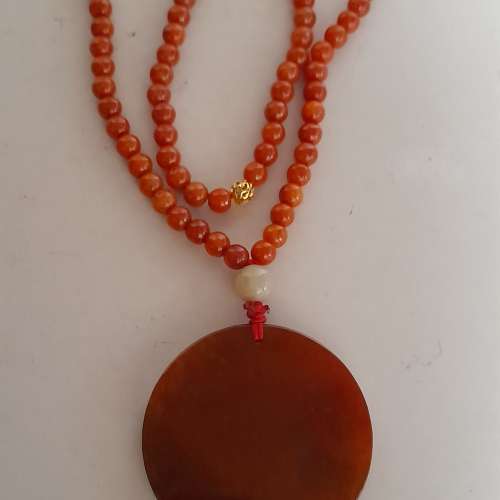 紅翠A玉下山虎吊墜48x6mm.連26寸紅翡頸鏈，下山虎氣勢兇猛鎮邪靈，護佑家中吉祥。n...