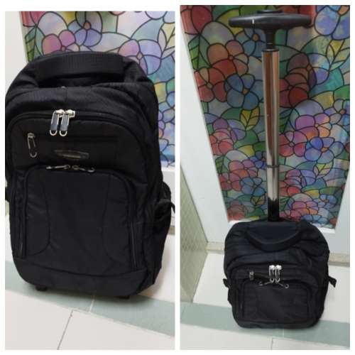 18 吋Polo 兩輪黑色多格拉桿式行李背包背囊2 wheels black luggage bag backpack