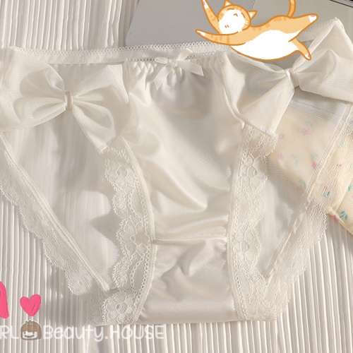 🌈可愛蕾絲大蝴蝶結純色低腰內褲