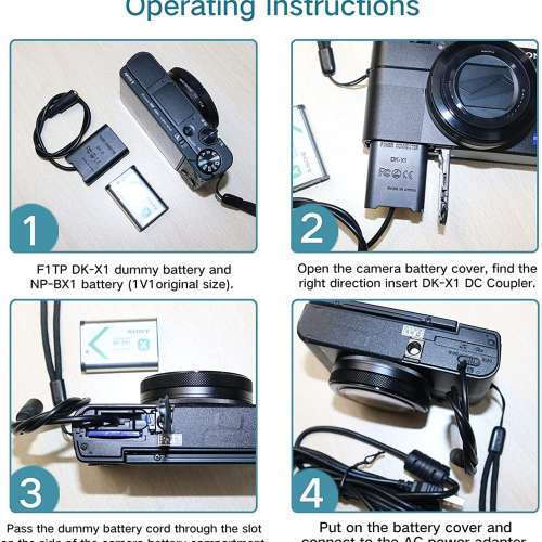 TUSAR Dummy Battery With USB Adapter For SONY NP-BX1 外接電源供應器(假電池)