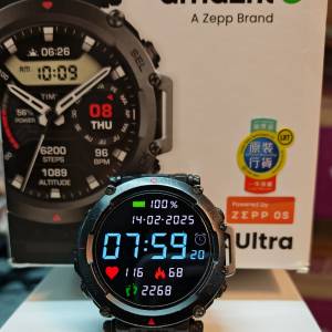 Amazfit T-Rex Ultra 47mm 終極軍規GPS潛水運動手錶 (BLACK 316不鏽鋼)