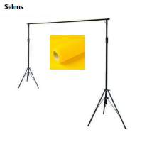 SELENS 3m(W) X 2mm(H) Background Support Stand With 2m(W) X 3m(H) Backdrop Set