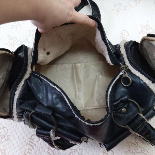 二手黑色仿皮側背袋 環保袋 購物袋 手提袋 單肩袋 電腦袋 雜物袋 手袋 手挽袋 包包 ...