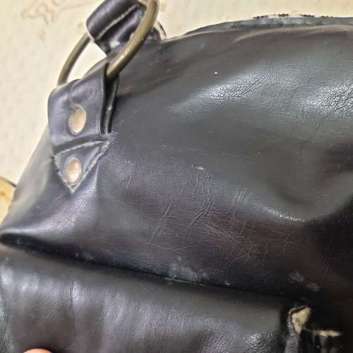 二手黑色仿皮側背袋 環保袋 購物袋 手提袋 單肩袋 電腦袋 雜物袋 手袋 手挽袋 包包 ...