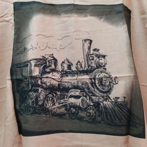 全新蝦肉色火車頭圖案麻質短袖衫 麻質鬆身衫 棉麻圓領寬鬆T恤 短袖T-Shirt 上衣 襯...