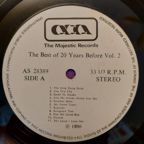 💥黑膠唱片💥THE BEST OF 20 YEARS BEFORE VOL.2 (1980 Hong Kong)