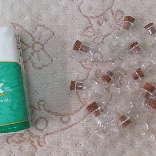 全新五角星木塞玻璃樽仔 玻璃瓶 迷你玻璃樽 連水松蓋 木塞玻璃瓶 手工迷你瓶 許願瓶...