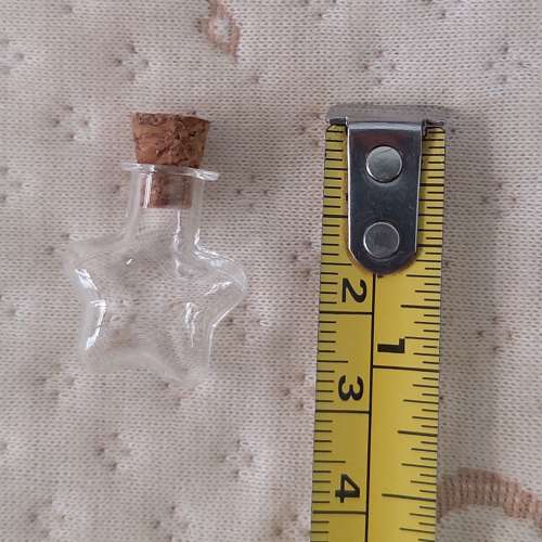 全新五角星木塞玻璃樽仔 玻璃瓶 迷你玻璃樽 連水松蓋 木塞玻璃瓶 手工迷你瓶 許願瓶...