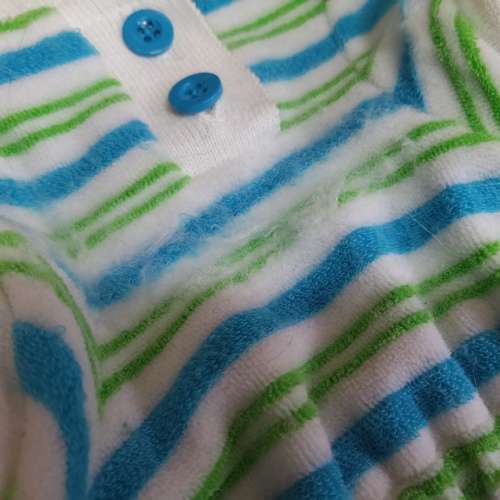 二手白綠藍色間條狗仔衫 寵物衫 狗仔衣 寵物衣 小狗毛衣