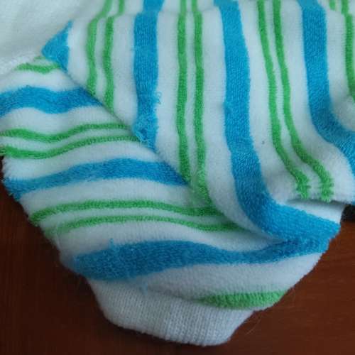 二手白綠藍色間條狗仔衫 寵物衫 狗仔衣 寵物衣 小狗毛衣
