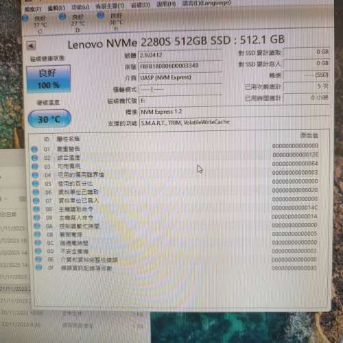 全新Lenovo 原裝 512GB NVMe SSD