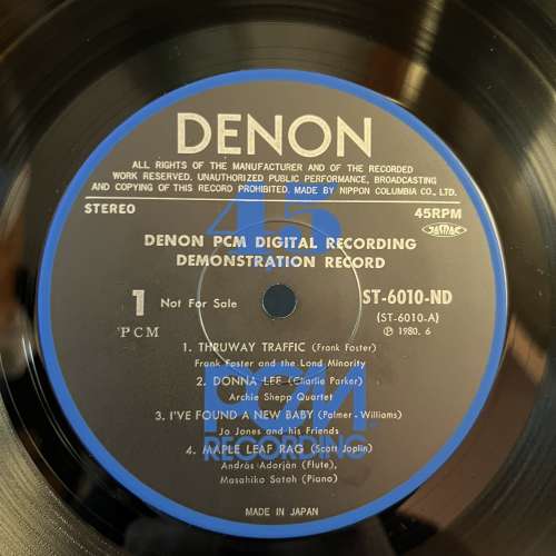 Denon PCM Recording/45 RPM Demonstration Record