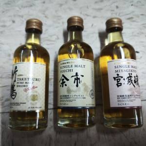 余市 竹鶴 宮城峽 50ml 日本威士忌 Whiskey 一組三支