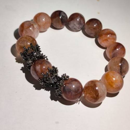 紅膠花大卡手串