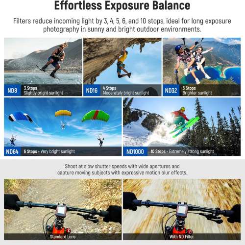 NEEWER FL-GP10 6 Pack PL / ND Filter For GoPro Hero 13,12,11,10 and 9