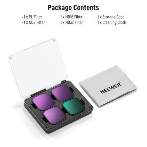 NEEWER FL-GP18 4 Pack PL/ND Filter Set For GoPro HERO 13, 12, 11, 10 And 9