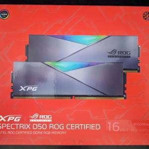 ADATA ROG D50 2*16GB DDR4 3600MHz c17-21-21 RAM with RGB 有盒