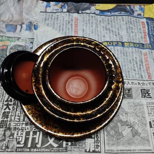 菠囉漆大漆茶盎/焗盎