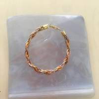 Italian sterling silver tri-color braided bracelet
