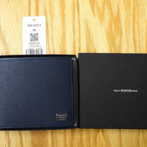 Porter Current Wallet 052-02211 日本吉田藍色壓紋牛皮銀包