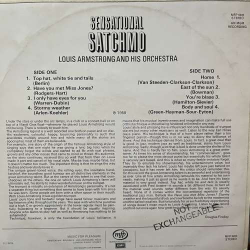 Louis Armstrong And His Orchestra – Sensational Satchmo 黑膠唱片