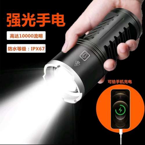 可變焦極強光電筒3000流明。7800mAh內置電. USB-C直接充電. Zoomable Flashlight 3...