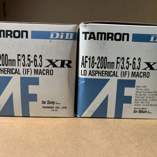 TAMRON AF 18-200 f/3.5-6.3 Di II ASPHERICAL  Macro lens for Nikon , Sony mount