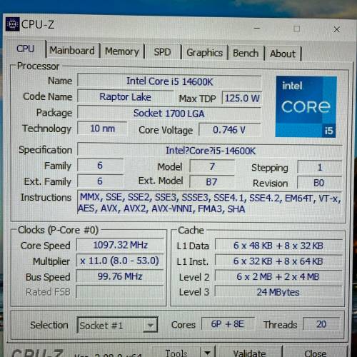 Intel i5 14600k cpu 盒裝