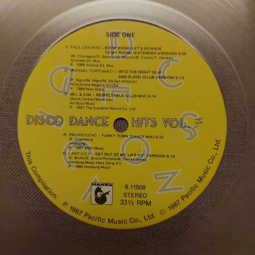 💥黑膠唱片💥Disco Dance Hits Vol.3 (1987)(Clear Vinyl)