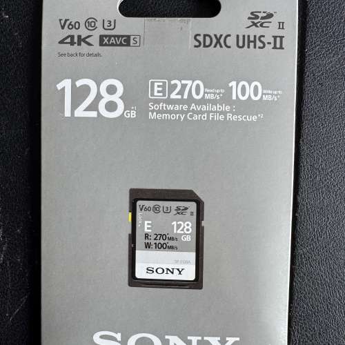 Sony SDXC SF-E128A sd card 128g v60