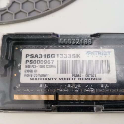 Patriot  8GB DDR3 1333 MHz SODIMM Memory 香港行貨 NOTEBOOK  raM