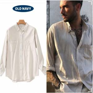 美國OLD NAVY 灰白色男裝恤長袖外套