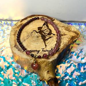 清貨特價-石榴石+草莓晶設計款手鏈 Garnet + Strawberry Quartz Styled Bracelet