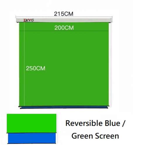 ZVOO Wall / Ceiling Mount Chromakey Reversible Blue / Green Screen Background