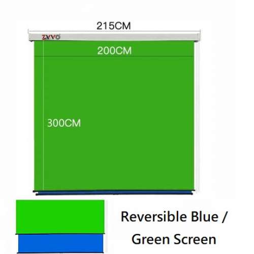 ZVOO Wall / Ceiling Mount Chromakey Reversible Blue / Green Screen Background