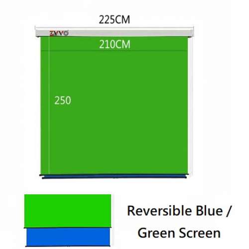 ZVOO Wall / Ceiling Mount Chromakey Reversible Blue / Green Screen Background