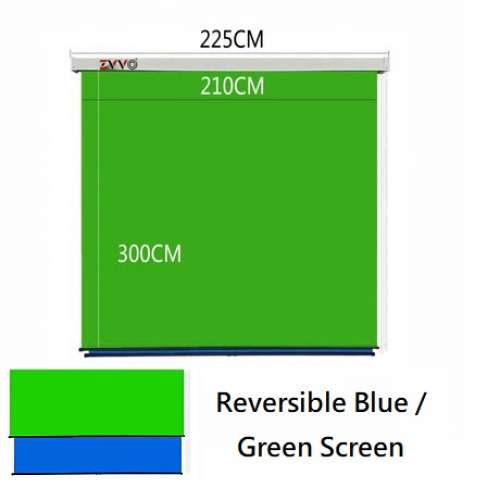 ZVOO Wall / Ceiling Mount Chromakey Reversible Blue / Green Screen Background