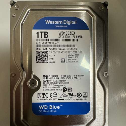 WD Blue 1TB HDD 3.5吋